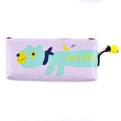 Animal Bell Pencil Pouch-Lavender Bear