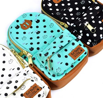 Mini Cat Sketch Backpack Pencil Pouch